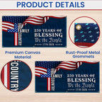 250 Years Blessing 1776 2026 Fence Banner, We The People American Flag Outdoor Decor
