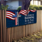 250 Years Blessing 1776 2026 Fence Banner, We The People American Flag Outdoor Decor