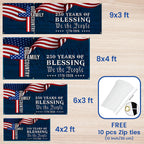 250 Years Blessing 1776 2026 Fence Banner, We The People American Flag Outdoor Decor