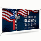 250 Years Blessing 1776 2026 Fence Banner, We The People American Flag Outdoor Decor