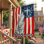 Flagwix Christian Patriotic Cat Garden Flag, 250 Years of Blessings Flag Decor for Cat Lover