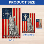 Flagwix Christian Patriotic Cat Garden Flag, 250 Years of Blessings Flag Decor for Cat Lover