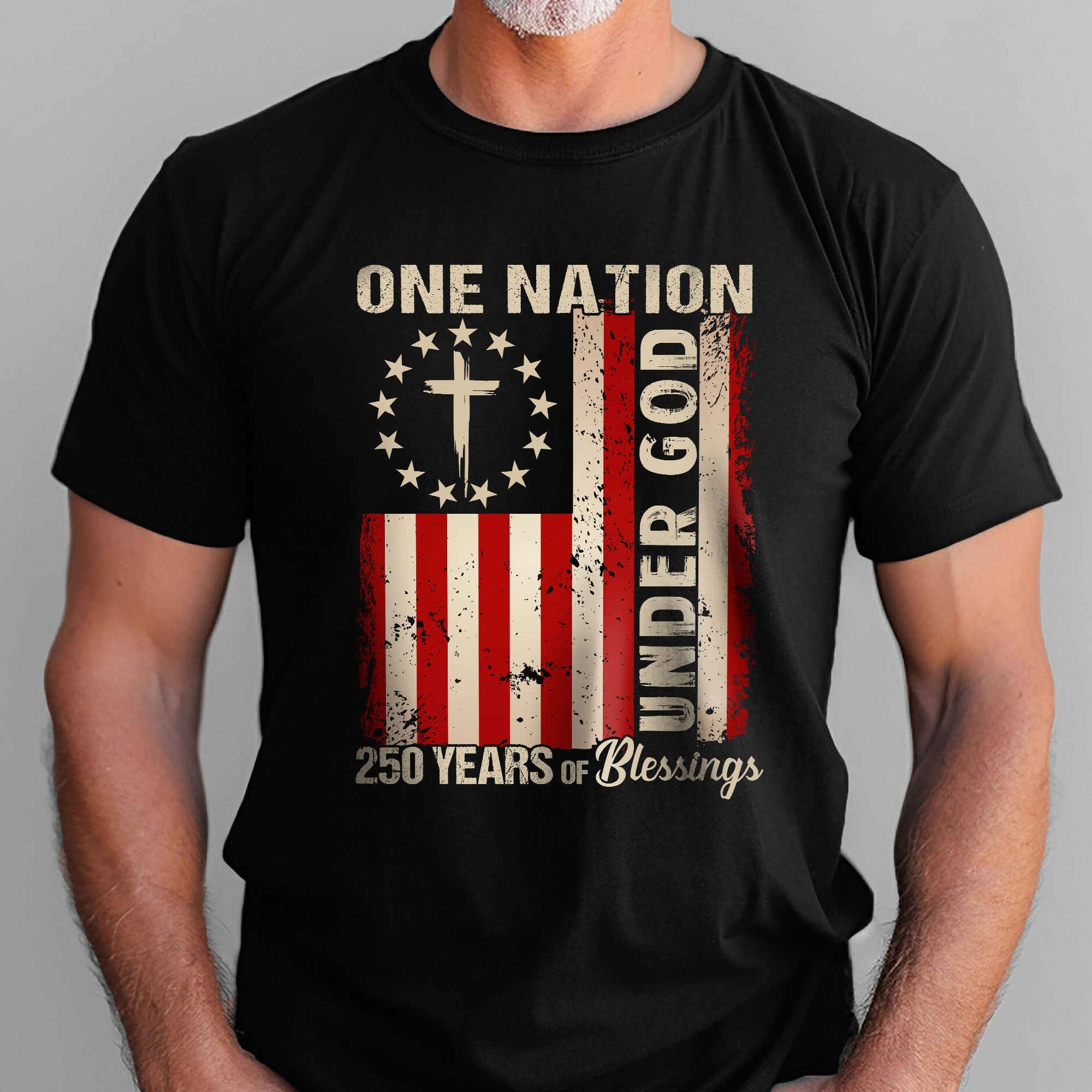 One Nation Under God Christian T-shirt, 250 Years of Blessing 1776 2026 Patriotic Tee