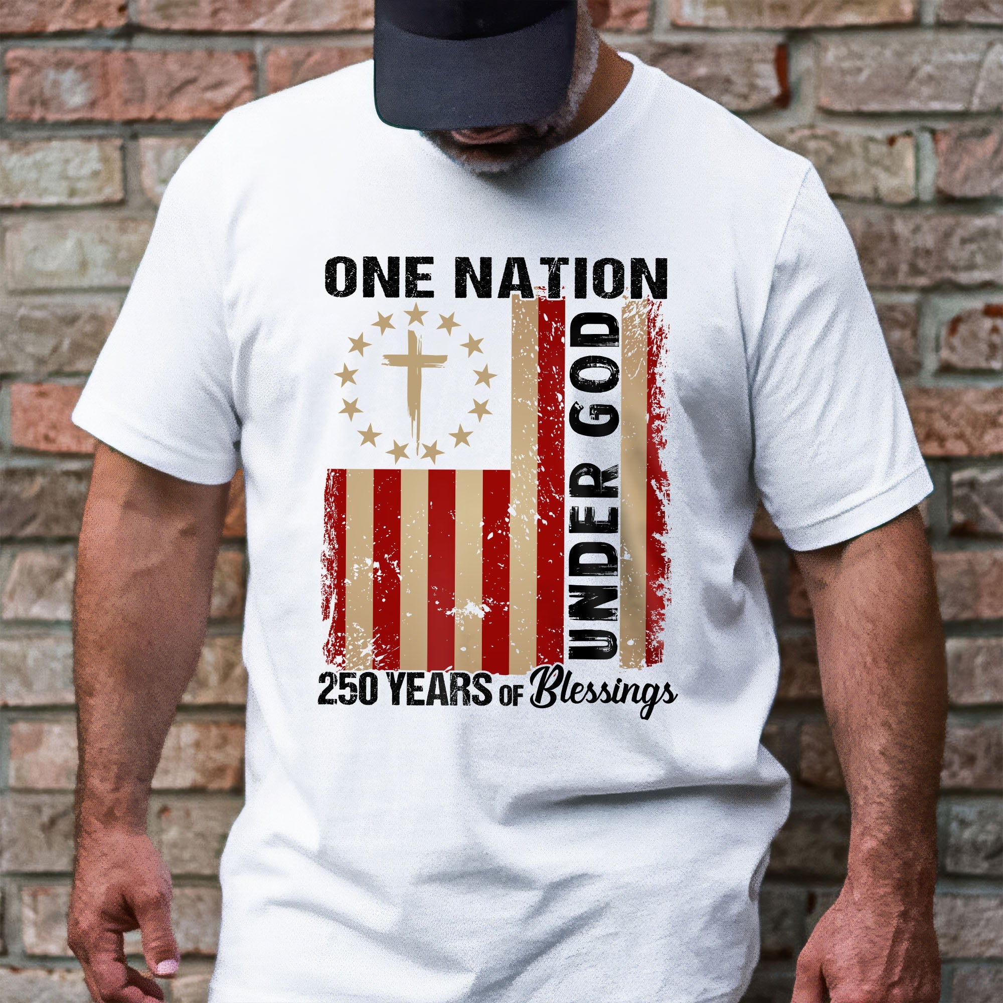 One Nation Under God Christian T-shirt, 250 Years of Blessing 1776 2026 Patriotic Tee