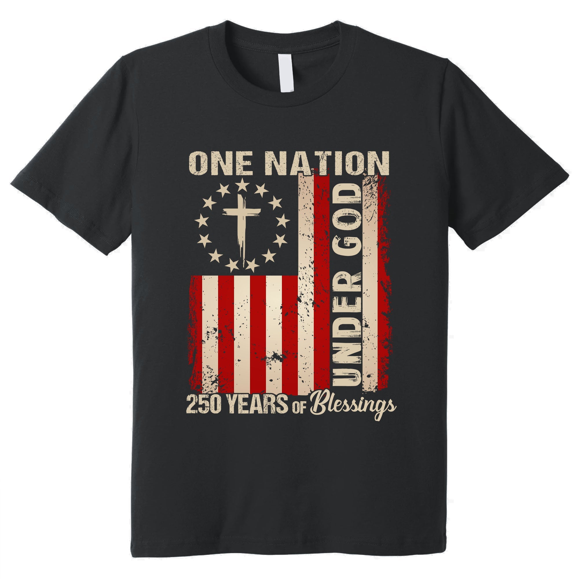 One Nation Under God Christian T-shirt, 250 Years of Blessing 1776 2026 Patriotic Tee