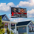 Patriotic Firefighter Cross Grommet Flag, Honoring 250 Years American Flag