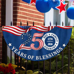 Patriotic American Flag God Family Country, 250 Years of Blessings Fan Flag Decor