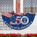 Patriotic American Flag God Family Country, 250 Years of Blessings Fan Flag Decor