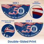 Patriotic American Flag God Family Country, 250 Years of Blessings Fan Flag Decor
