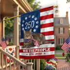 Patriotic Cat Garden Flag, 250 Years 1776 2026 Flag Decor for Cat Lover