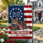 Patriotic Cat Garden Flag, 250 Years 1776 2026 Flag Decor for Cat Lover