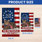 Patriotic Cat Garden Flag, 250 Years 1776 2026 Flag Decor for Cat Lover