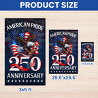 American Pride Flag, Patriotic 250th Anniversary Eagle 1776–2026 Flag Decor