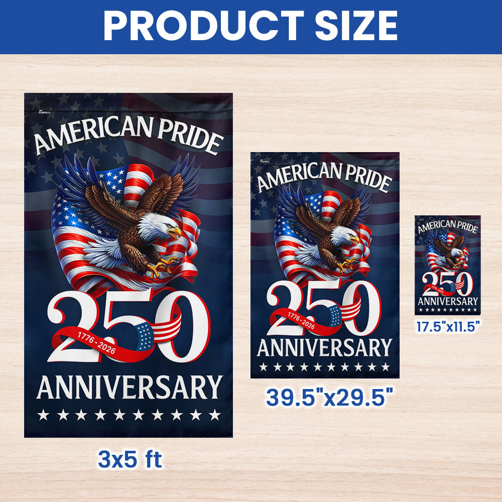 American Pride Flag, Patriotic 250th Anniversary Eagle 1776–2026 Flag Decor
