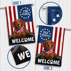 Patriotic Welcome Dog Garden Flag, 250 Years Dachshund Betsy Ross Flag Decor