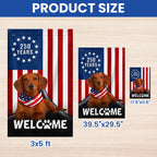 Patriotic Welcome Dog Garden Flag, 250 Years Dachshund Betsy Ross Flag Decor