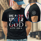 Patriotic One Nation Under God T-Shirt, 250 Years of America 1776 2026 Tee