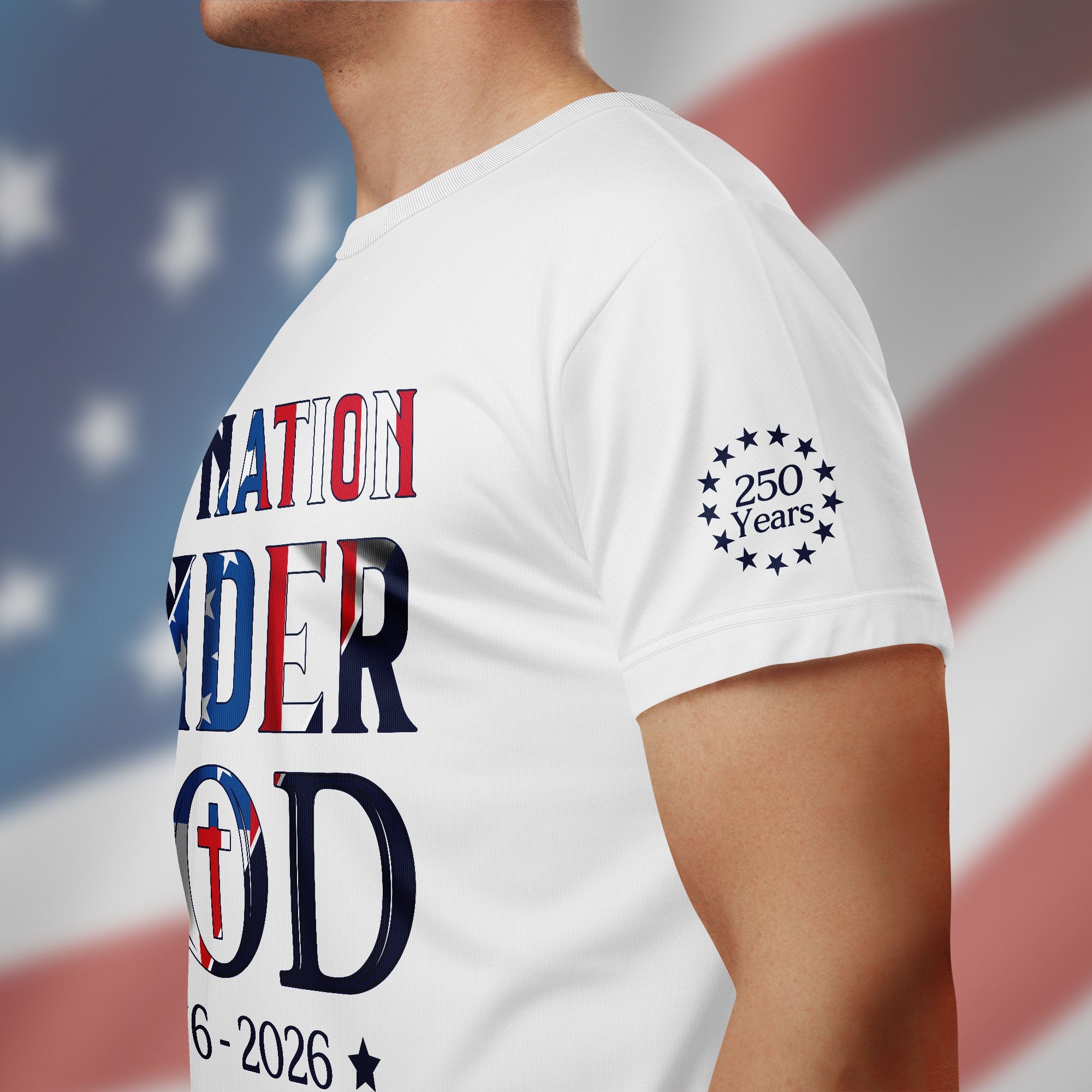 Patriotic One Nation Under God T-Shirt, 250 Years of America 1776 2026 Tee