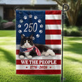 Patriotic American Cat Garden Flag, 250 Years We The People 1776 2026 Flag Decor