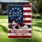 Patriotic American Cat Garden Flag, 250 Years We The People 1776 2026 Flag Decor