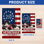 Patriotic American Cat Garden Flag, 250 Years We The People 1776 2026 Flag Decor