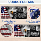 250 Years Of Blessing Fence Banner, One Nation Under Patriotic outdoor Flag