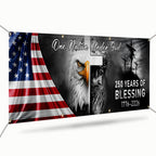 250 Years Of Blessing Fence Banner, One Nation Under Patriotic outdoor Flag