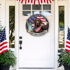 250 Years Labrador Retriever Hanging Sign, Patriotic American Dog Wooden Decor