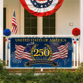 250 Semiquincentennial 1776 2026 Fence Banner, United States of America Patriotic outdoor Flag
