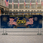 250 Semiquincentennial 1776 2026 Fence Banner, United States of America Patriotic outdoor Flag