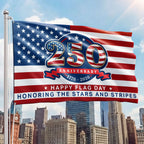 250 Years Flag of the United States, Honoring The Stars and Stripes Decor for National Flag Day