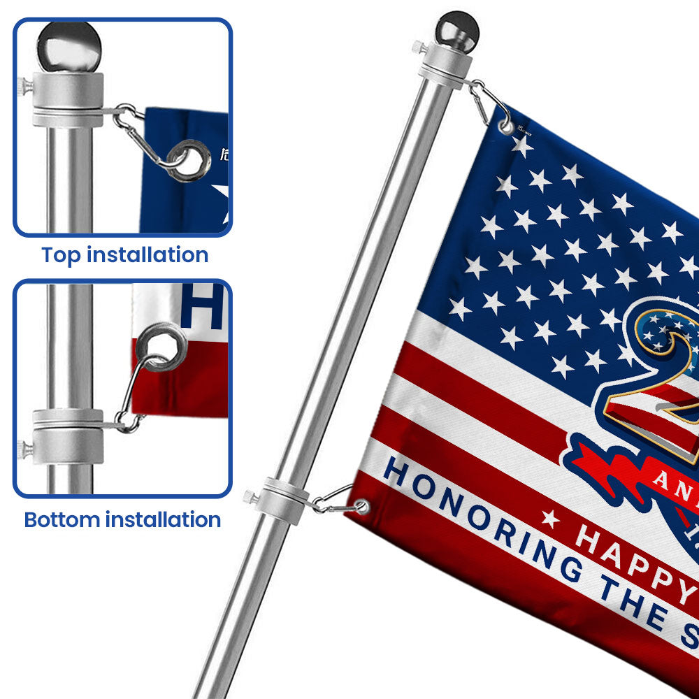 250 Years Flag of the United States, Honoring The Stars and Stripes Decor for National Flag Day