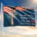One Nation Under God Blessed to see 200 and 250 Flag, Bicentennial Semiquincentennial Christian Flag