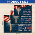 One Nation Under God Blessed to see 200 and 250 Flag, Bicentennial Semiquincentennial Christian Flag