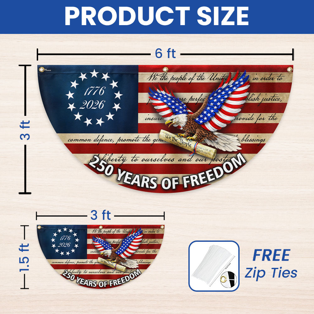 250 Years of Freedom Flag, We The People Patriotic 1776 2026 Fan Flag