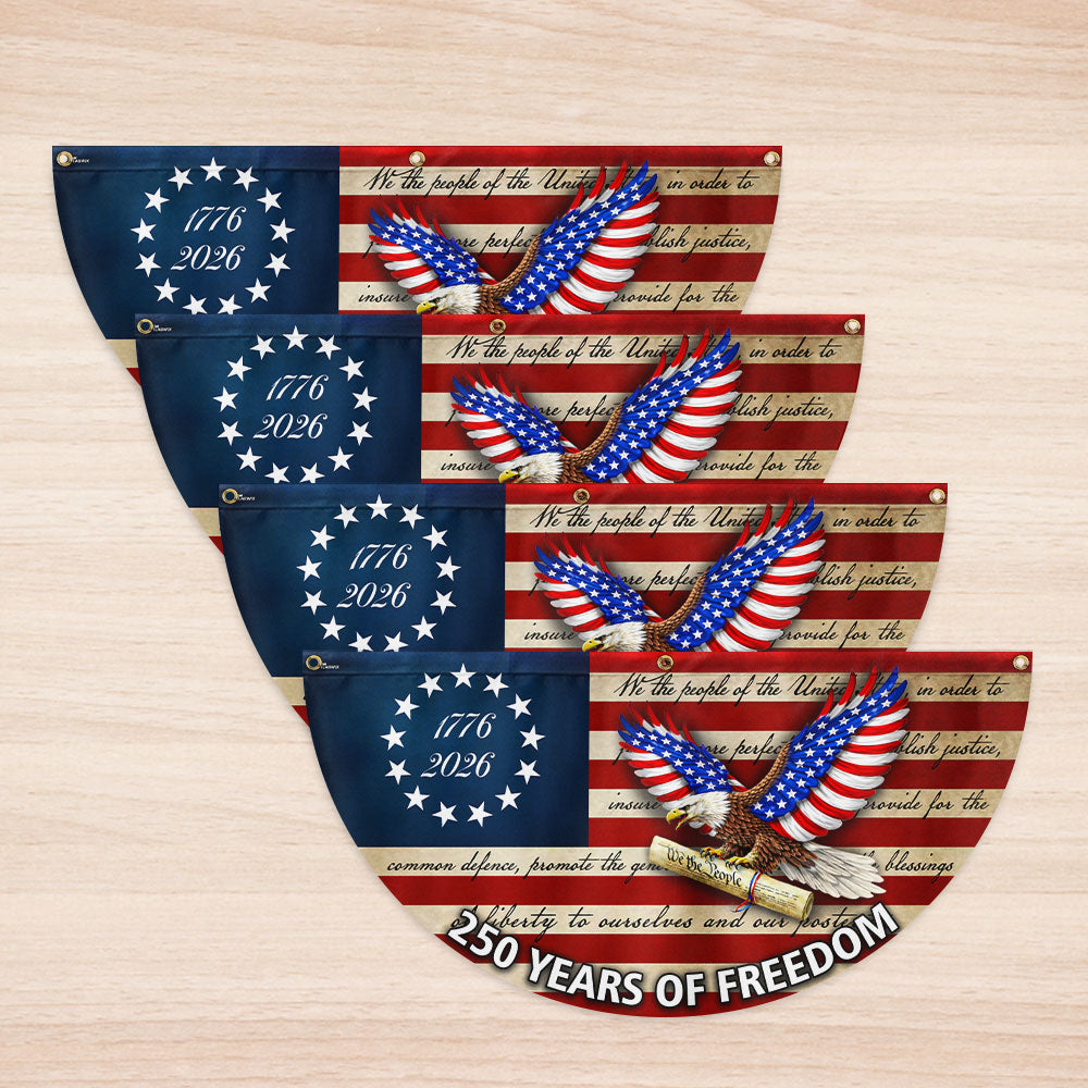 250 Years of Freedom Flag, We The People Patriotic 1776 2026 Fan Flag