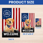 Patriotic Welcome Dog Garden Flag, 250 Years Labrador Retriever Flag Decor for Dog Lovers
