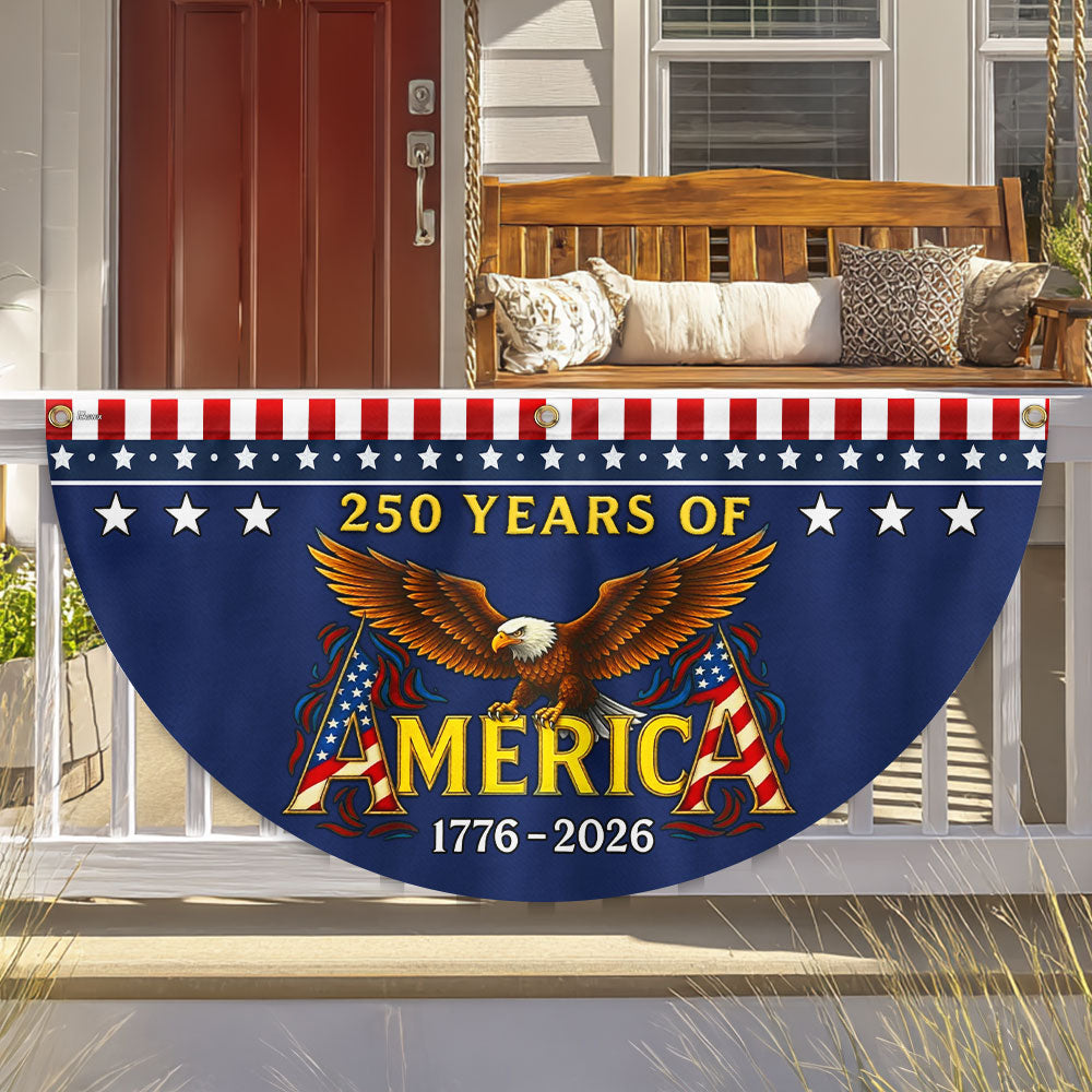 250 Years of America Fan Flag, Bald Eagle 1776 2026 Flag Decor
