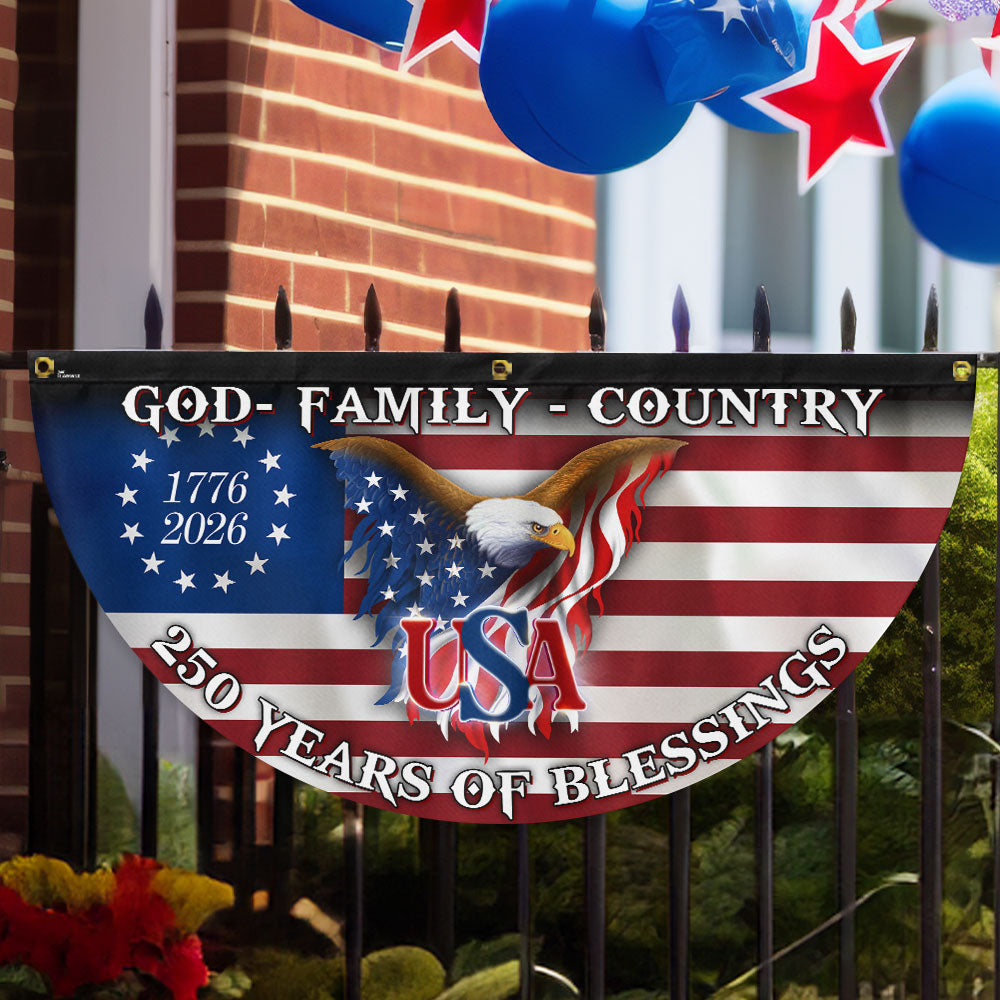 250 Years of Blessing 1776 2026 Fan Flag, God Family Country Patriotic Flag Decor