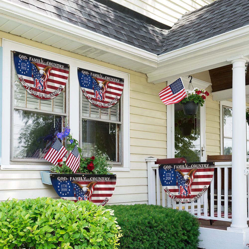 250 Years of Blessing 1776 2026 Fan Flag, God Family Country Patriotic Flag Decor