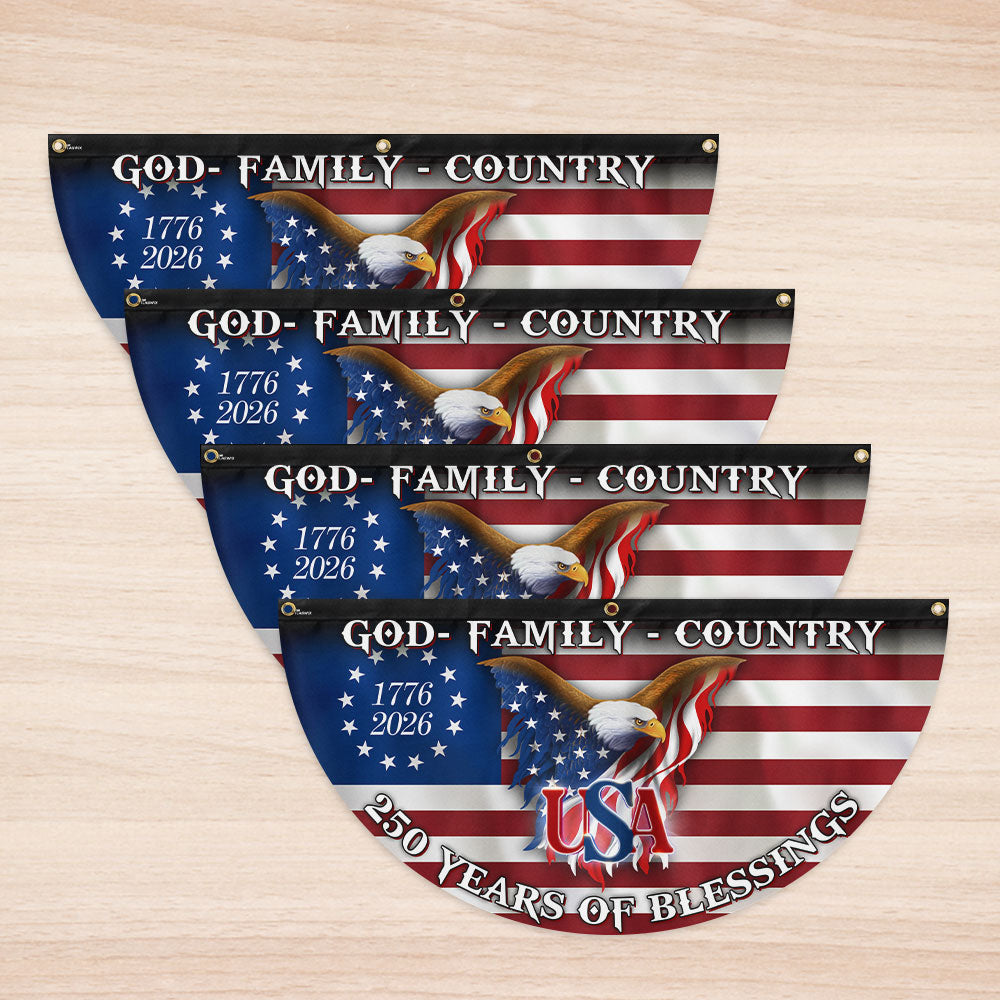 250 Years of Blessing 1776 2026 Fan Flag, God Family Country Patriotic Flag Decor