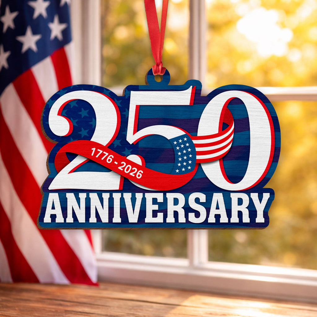 American Patriot Wooden Ornament, 250th Anniversary 1776 2026 Hanging Decor