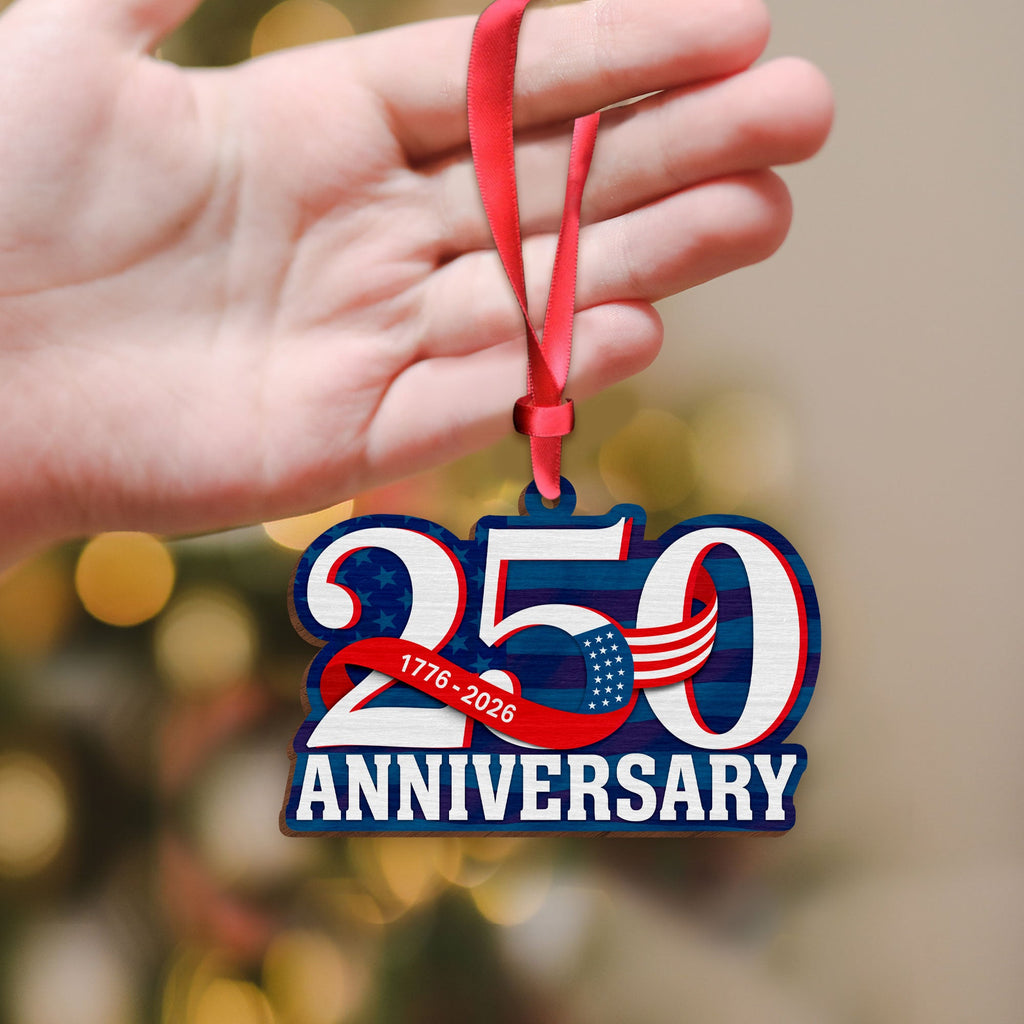 American Patriot Wooden Ornament, 250th Anniversary 1776 2026 Hanging Decor