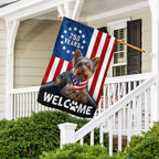 Patriotic Welcome Dog Garden Flag, 250 Years Yorkshire Terrier Flag Decor for Dog Lovers