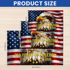 250 Years of Freedom American Flag, Patriotic Bald Eagle 1776 2026 Grommet Flag
