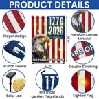 We The People 1776 2026 Flag, 250 Years of Freedom American Solar LED Flag Decor