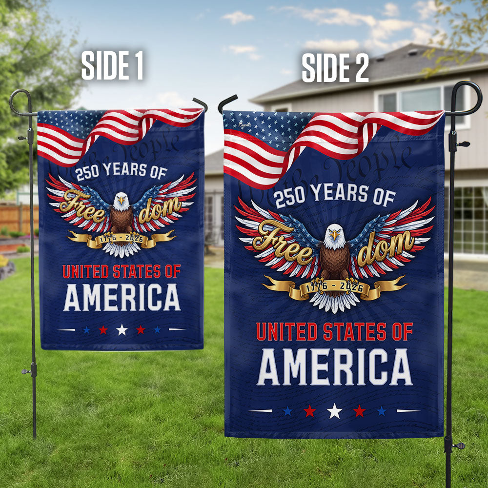 250 Years of Freedom American Flag, Bald Eagle We The People 1776 2026 Flag Decor