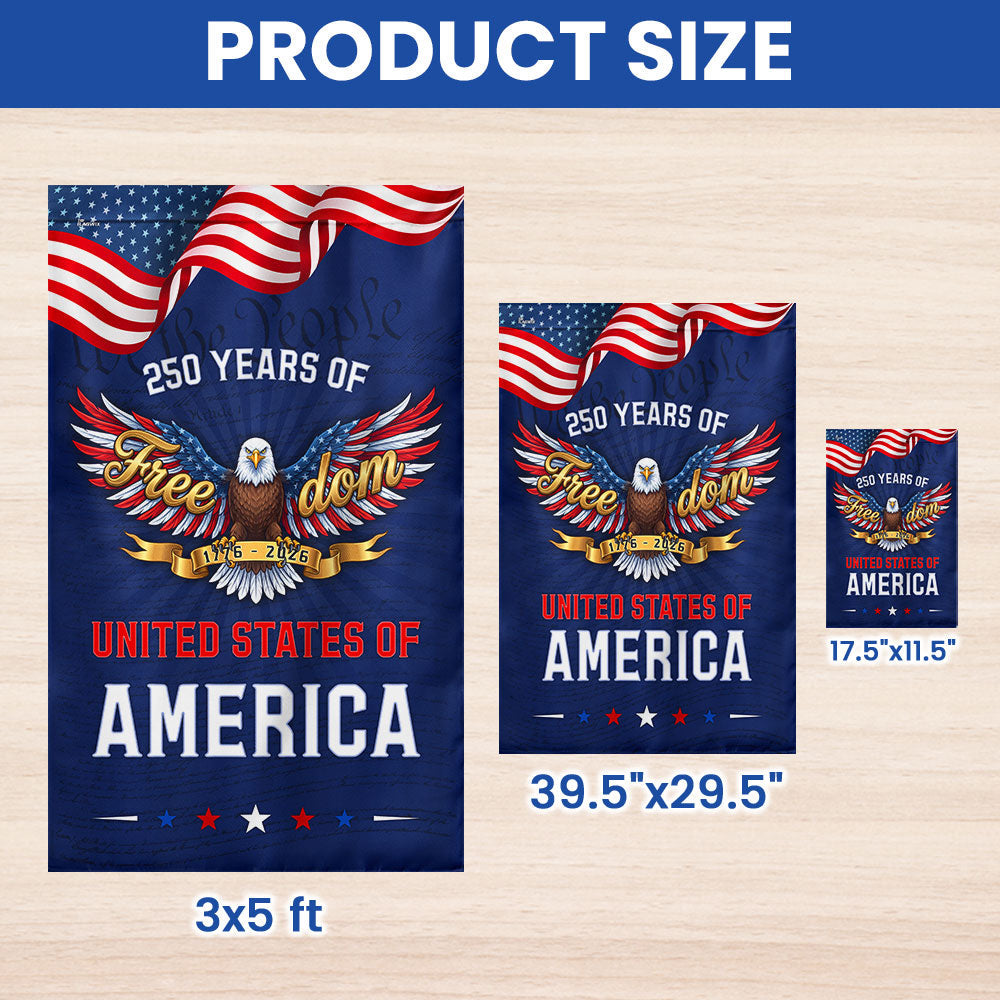250 Years of Freedom American Flag, Bald Eagle We The People 1776 2026 Flag Decor
