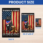 250 Years Patriotic Dog American Garden Flag, US Veteran Schipperke Dog Flag