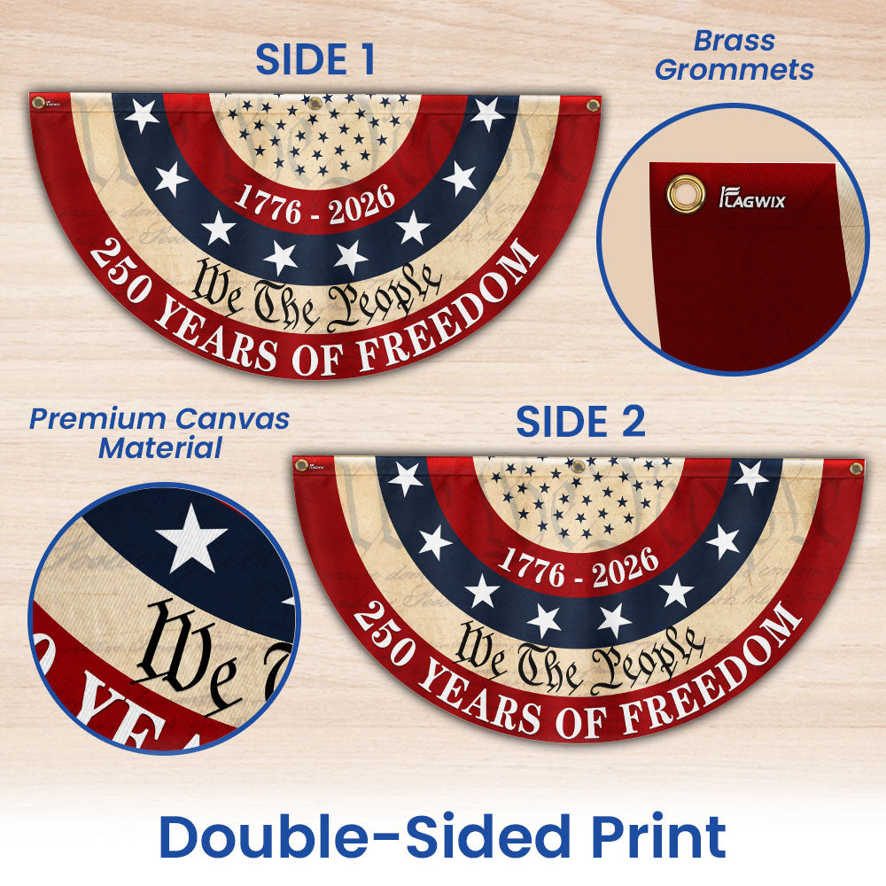 We The People 250 Fan Flag for 1776 2026 Anniversary Vintage Decor